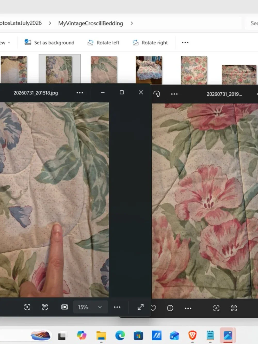 Rare Vintage 90s Croscill 5 Piece Floral Ruffled Queen Bedspread BeddingEnsemble